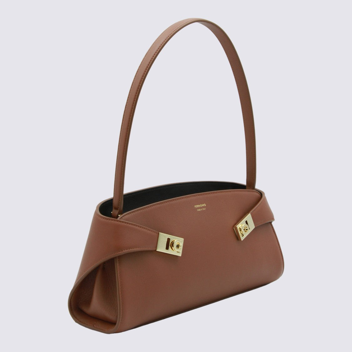 Ferragamo Rectangular Handbag With Gold-Tone Accents
