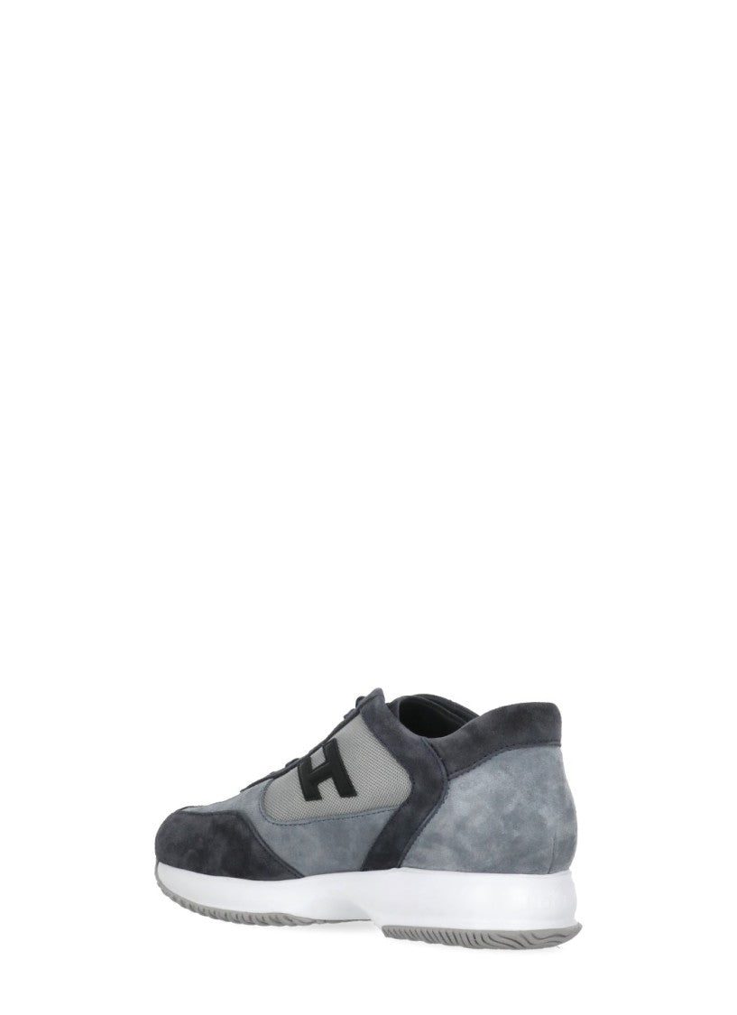 Hogan Blue Interactive Suede-Fabric Sneakers