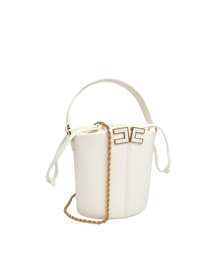 Elisabetta Franchi Bucket Bag With V-Cut Design And Gold-Tone Logo