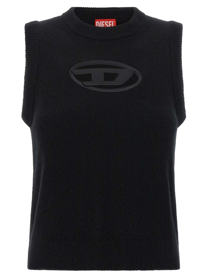 Diesel Slim-Fit Wool And Cashmere Vest With Cut-Out Logo