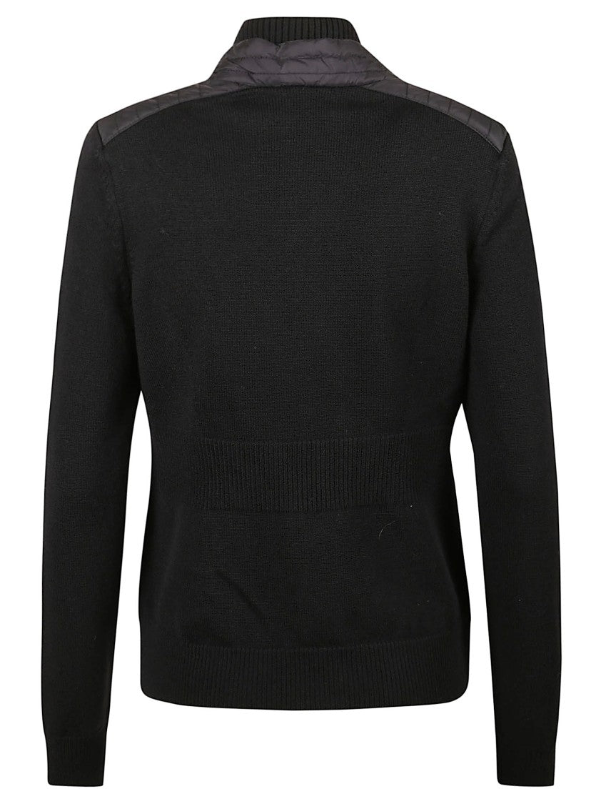 Moncler Grenoble Tricot Quilted Black Cardigan
