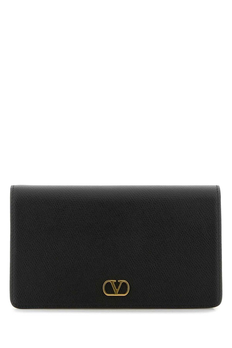Valentino Garavani Black Leather Vlogo Signature Clutch