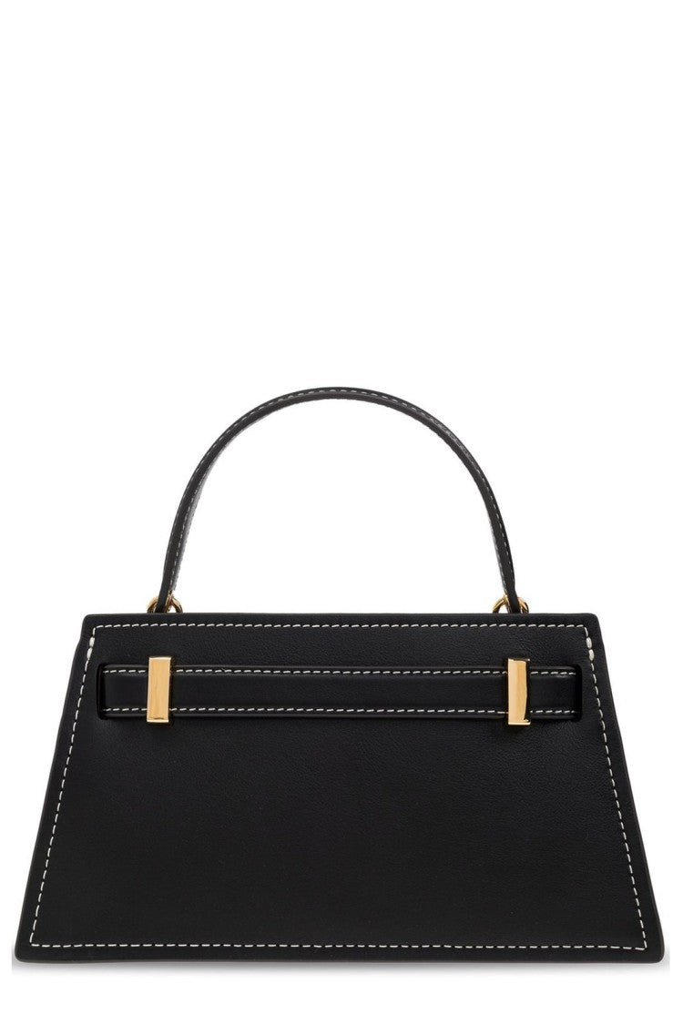 Tory Burch Petite Black Leather Bag With Stitching