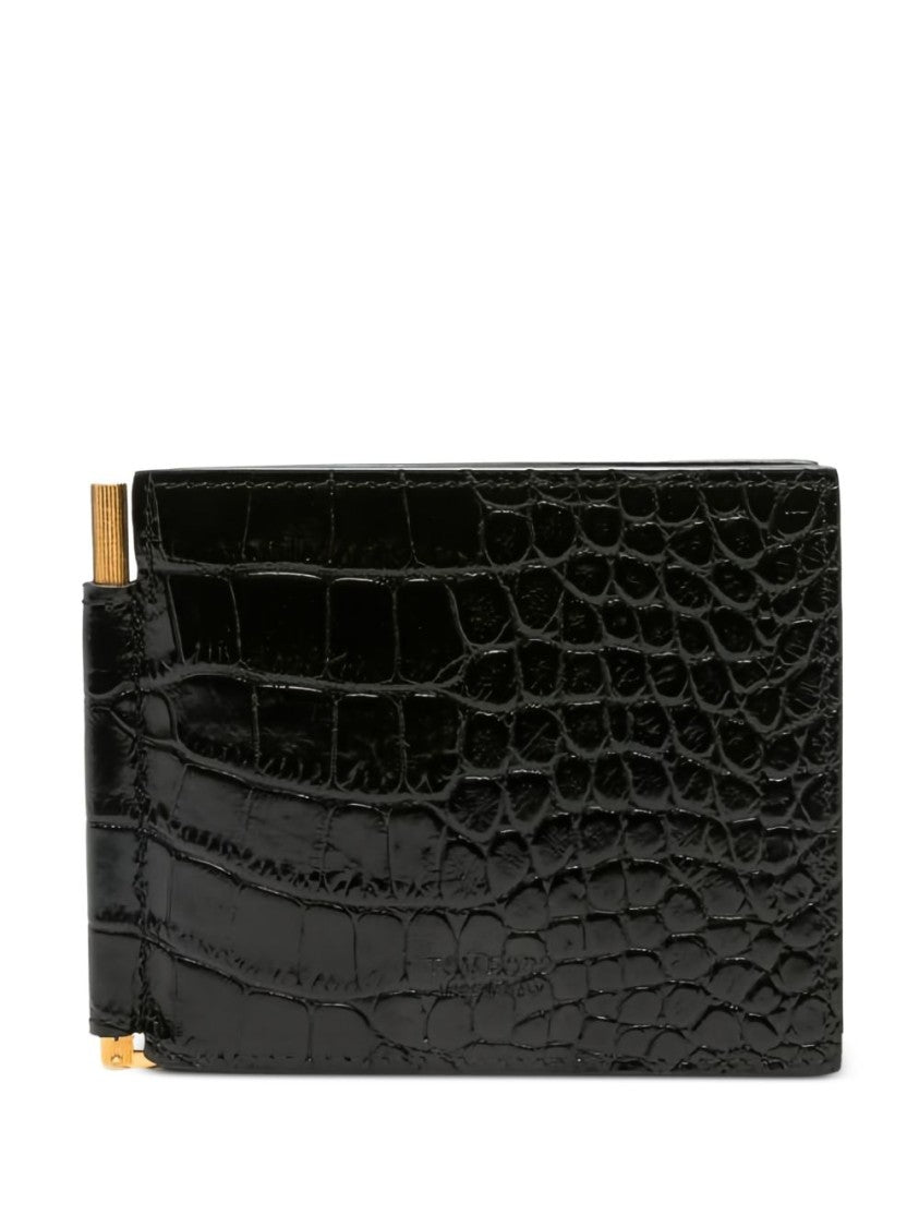 Tom Ford Calf Leather Wallet With Crocodile Texture