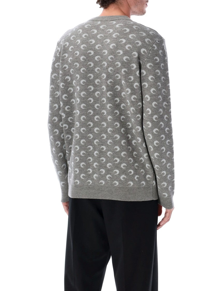 Marine Serre Moon Jacquard Crewneck Sweater