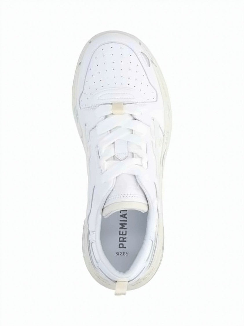 Premiata Calf Leather And Nylon White Sneakers