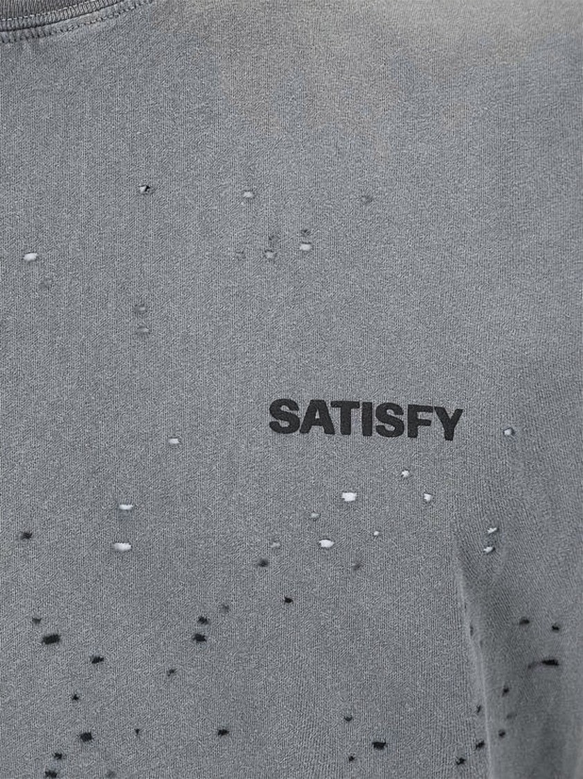 Satisfy Boxy Fit Muscle T-Shirt With Distressed Details