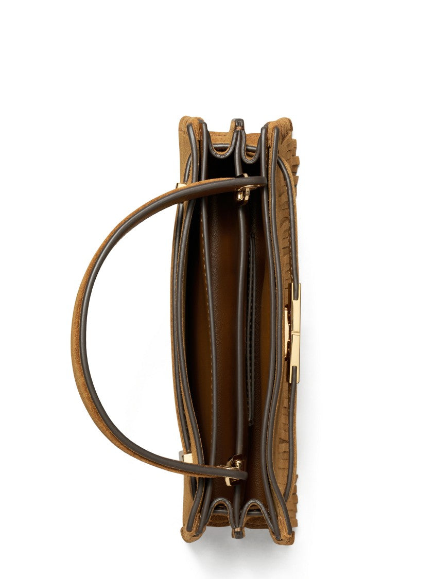 Tory Burch Petite Suede Fringe Mini Top Handle Bag