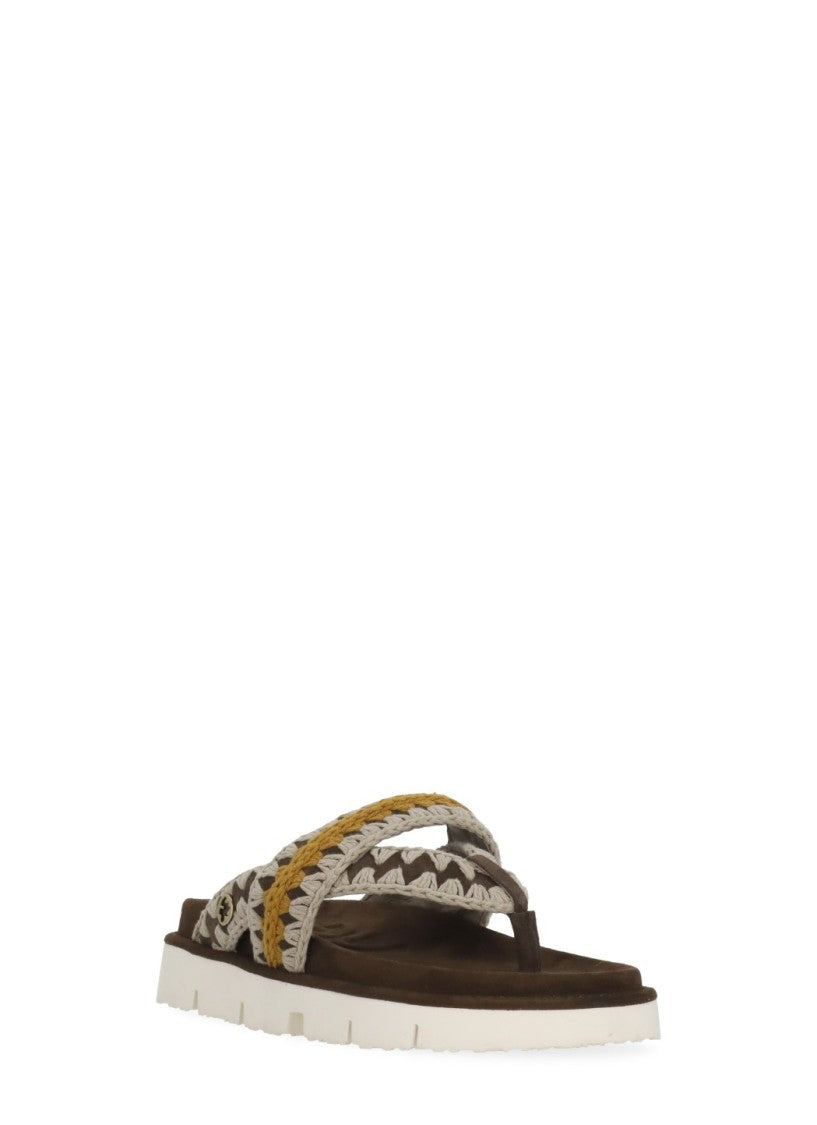 Mou Brown Bio Tone On Tone Sandals