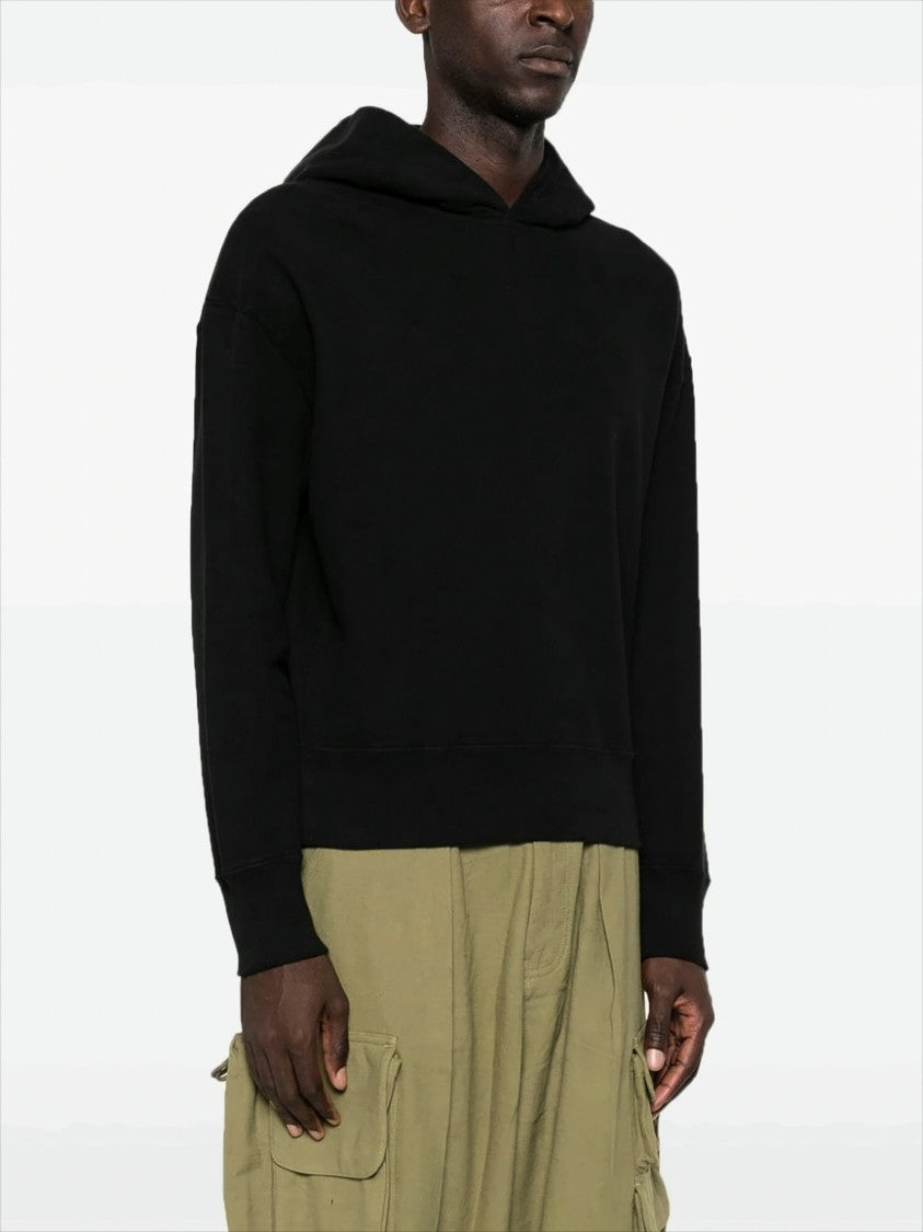 Ten C Relaxed Fit Black Cotton Hoodie