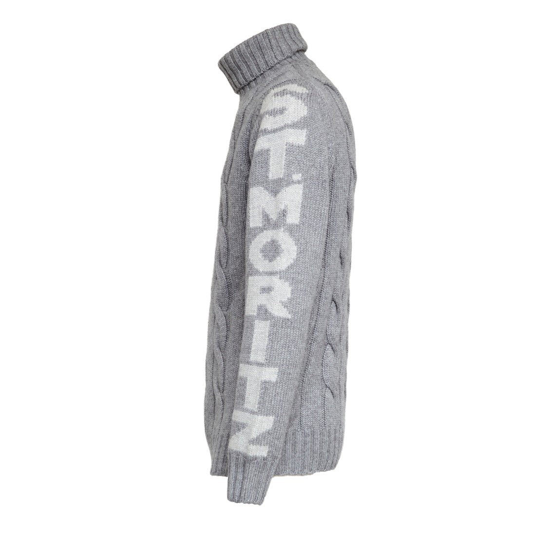 Mc2 Saint Barth Braided Cable Knit Turtleneck Sweater With Ribbed Detailing