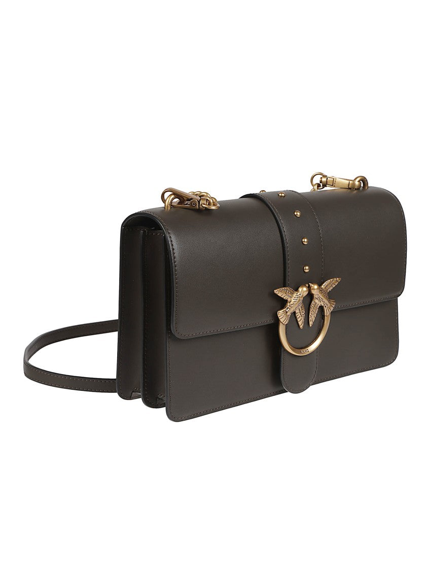Pinko Love One Classic Rectangular Leather Shoulder Bag