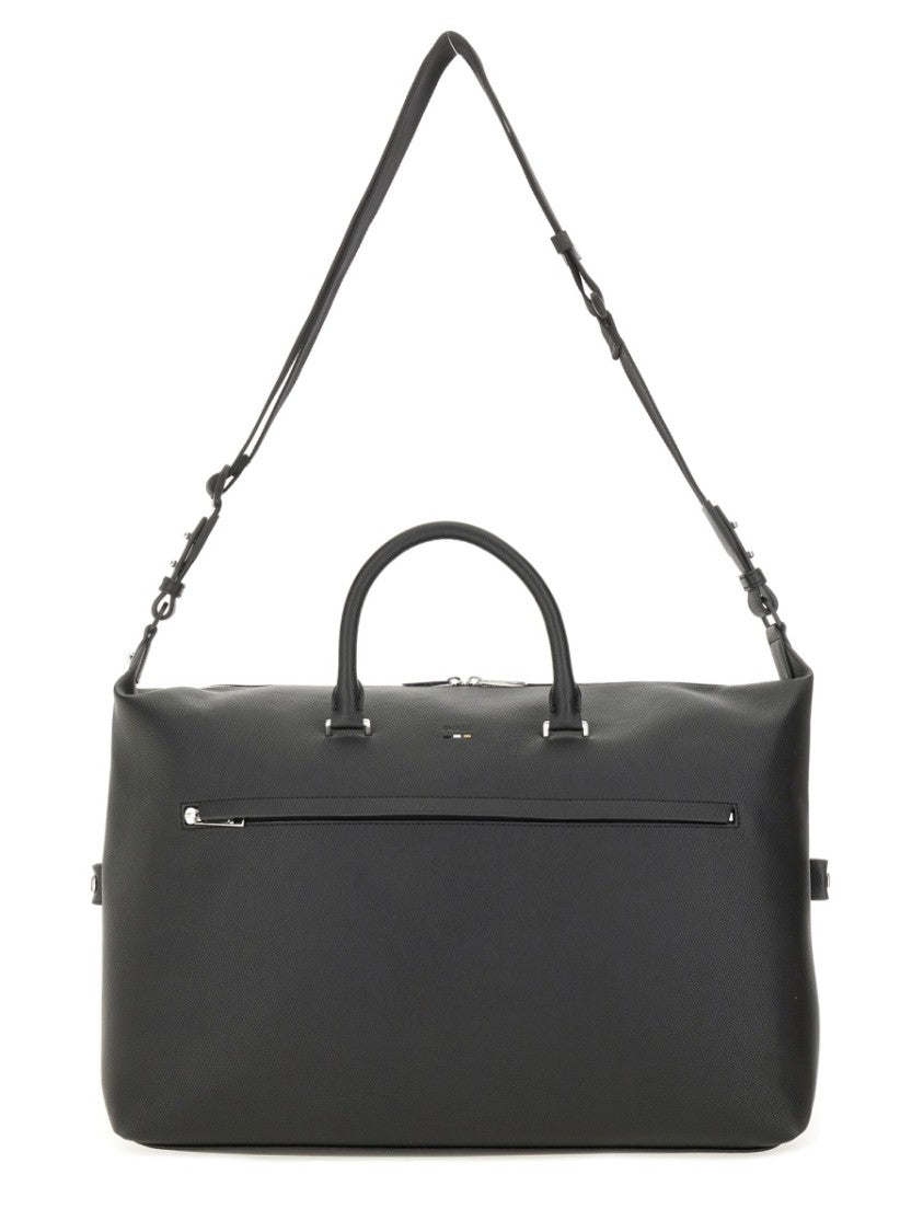 Boss Ray Structured Black Logo Travel Bag