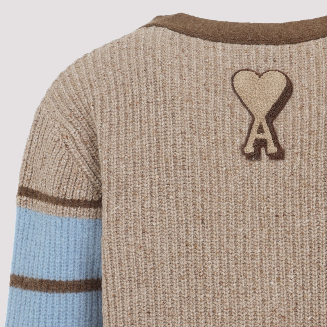 Ami Camel Beige Wool College Cardigan
