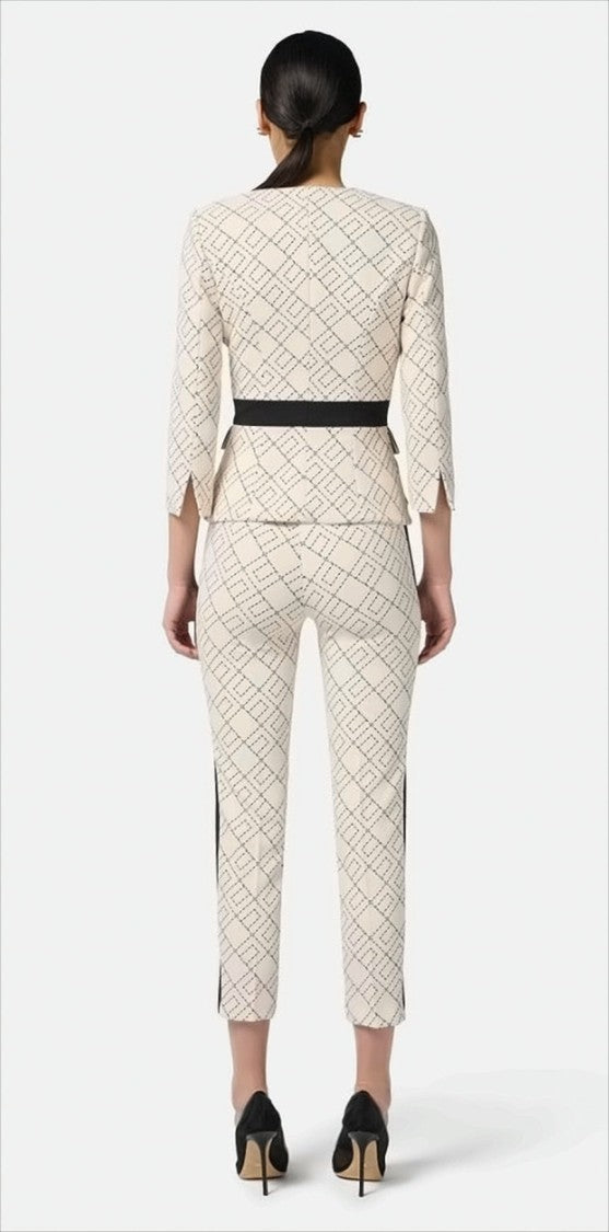 Elisabetta Franchi Double Crepe Jacket With Structured Shoulders
