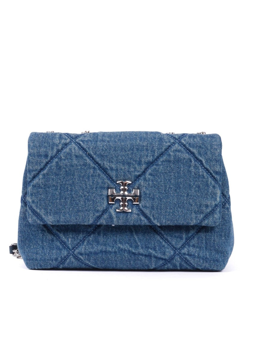 Tory Burch Kira Diamond Quilt Denim Shoulder Bag