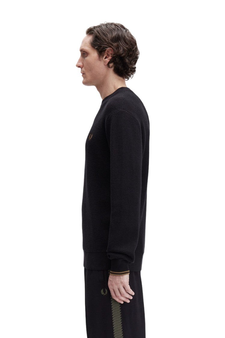 Fred Perry Textured Embossed Cotton Blend Fred Perry Sweater