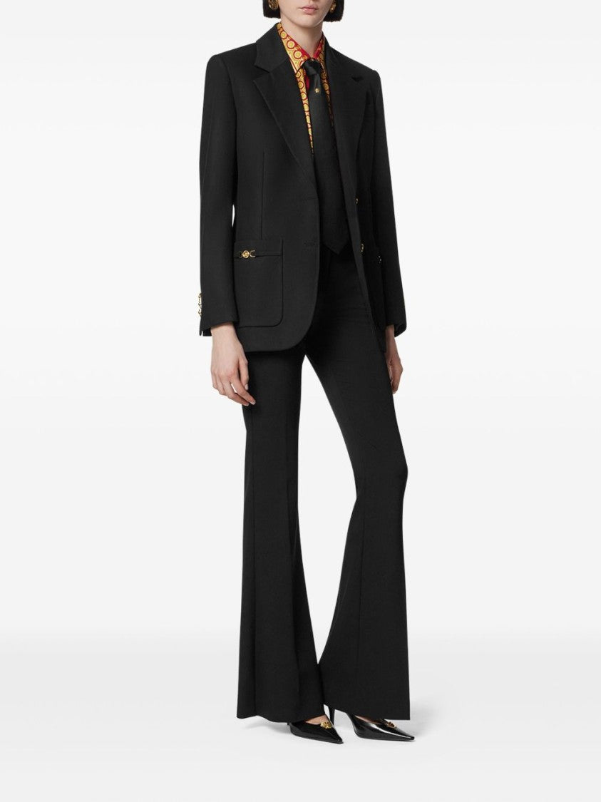 Versace Black Gold Button Patch Pocket Jacket