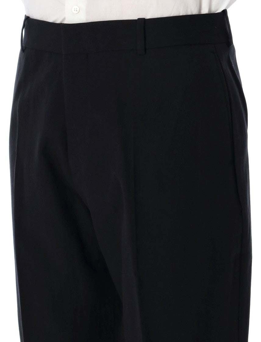 Studio Nicholson High-Waisted Tailored Black Wide Leg Trousers