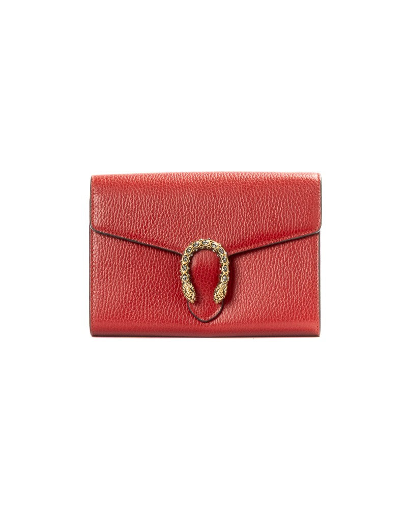 Gucci Red Dionysus Swarovski Leather Wallet