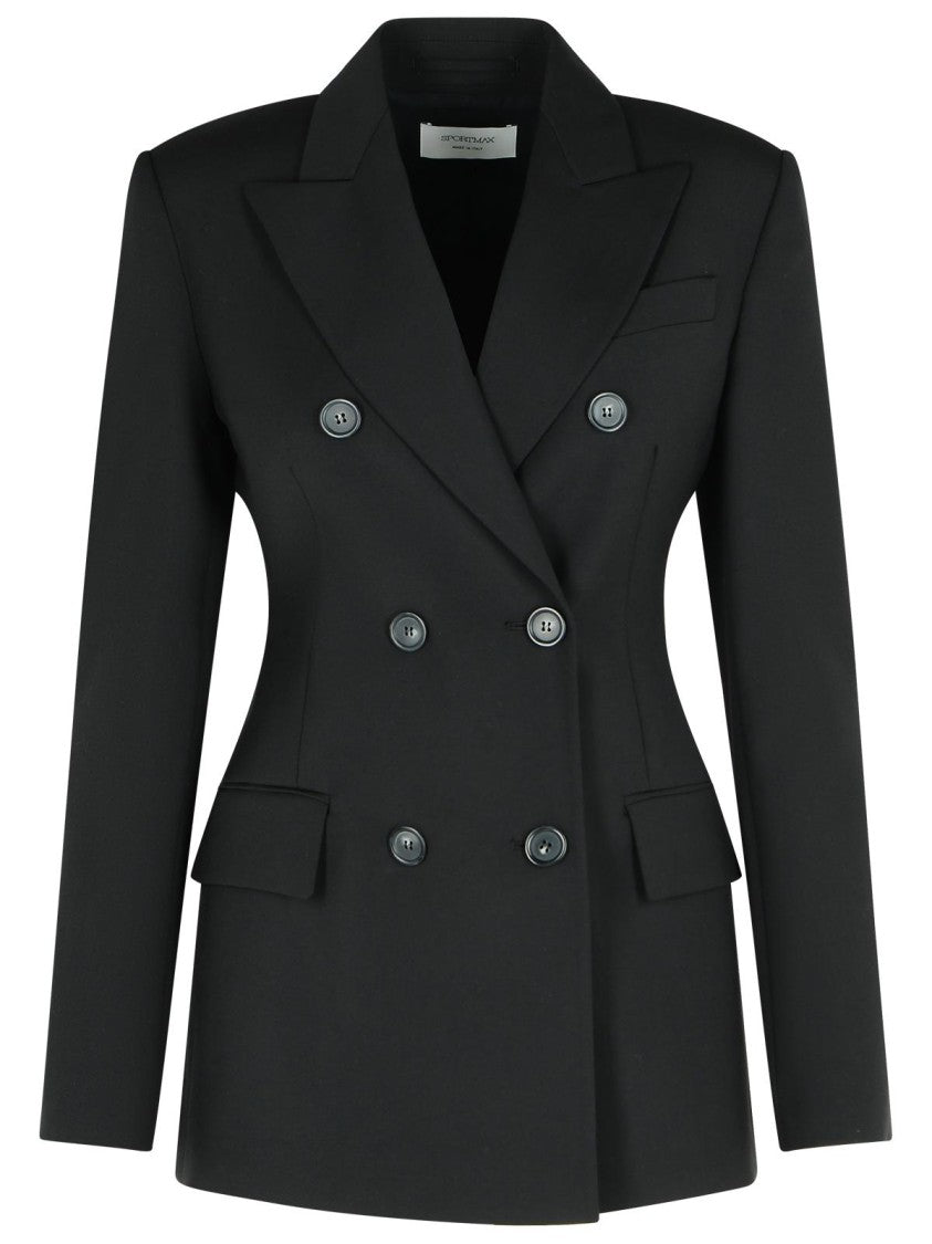 Sportmax Adamo' Black Virgin Wool Blazer