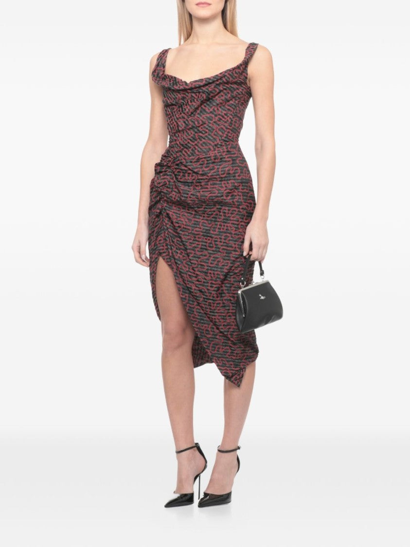 Vivienne Westwood Black Draped Sleeveless Side Slit Dress