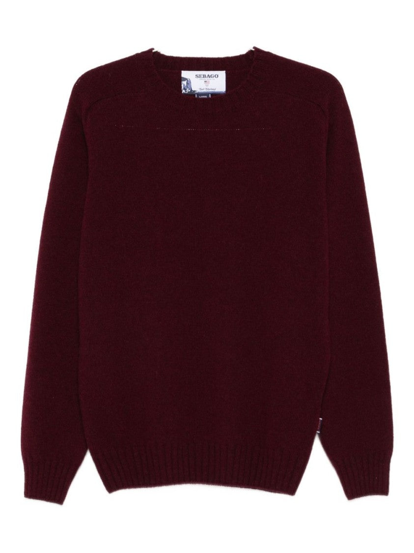 Sebago Deep Red Crew Neck Sweater