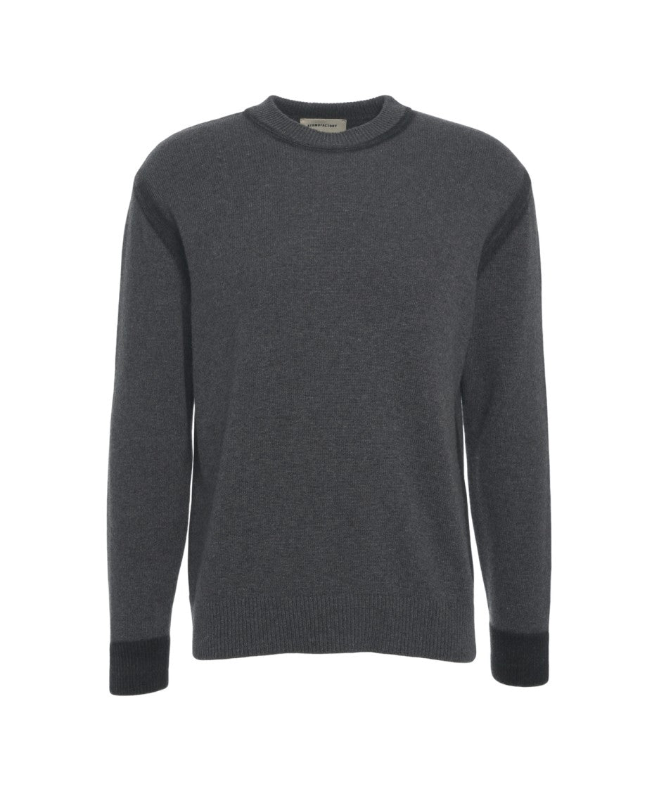 Atomo Factory Comfort Fit Crew-Neck Sweater With Ribbed Details