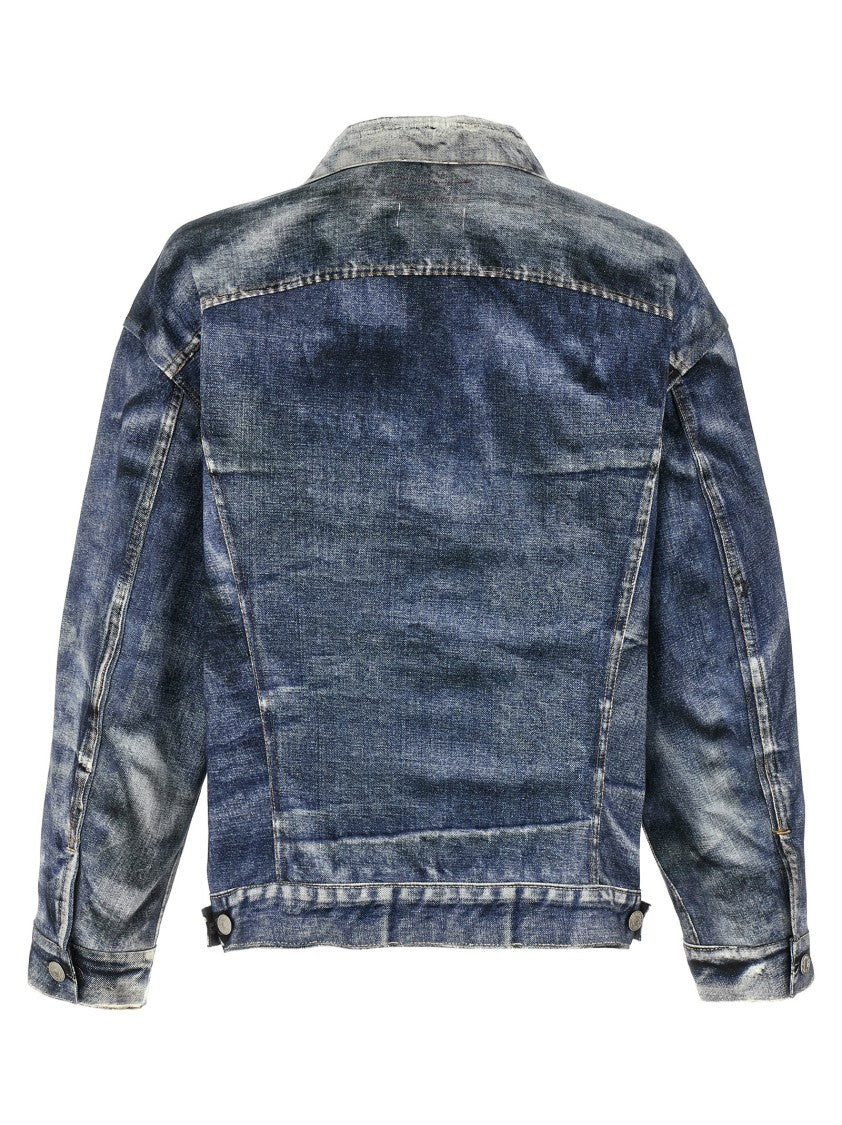 Junya Watanabe Vintage-Effect Denim Print Jacket