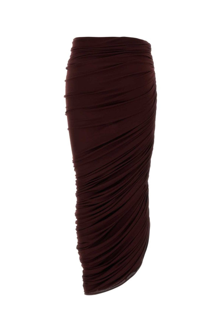 Magda Butrym Burgundy Stretch Viscose Blend Skirt