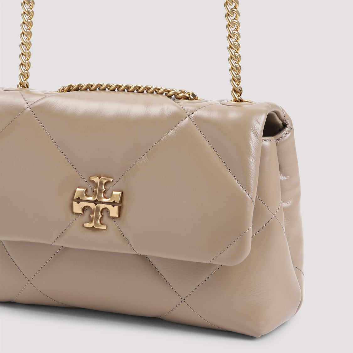 Tory Burch Taupe Nappa Cow Leather Kira Diamond Small Bag