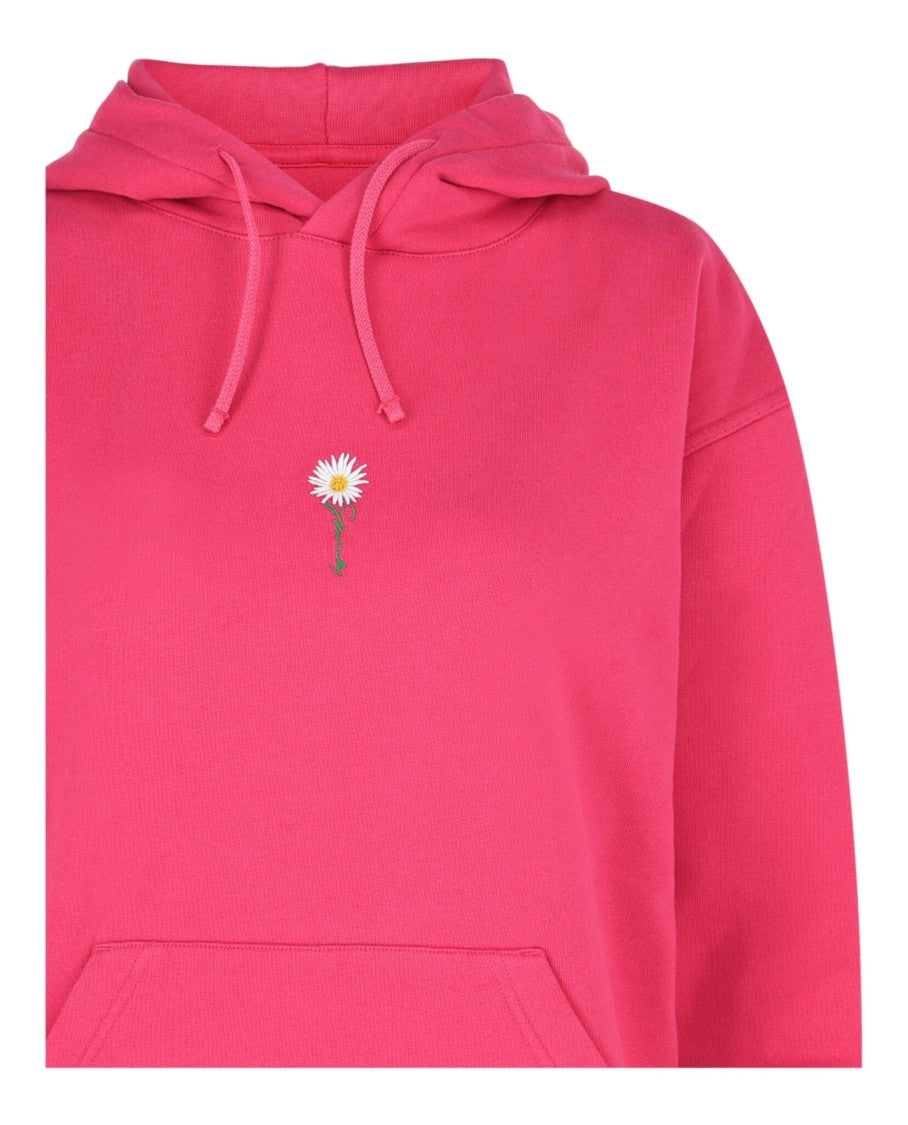Givenchy Fitted Pink Hoodie With Embroidered Daisy Logo