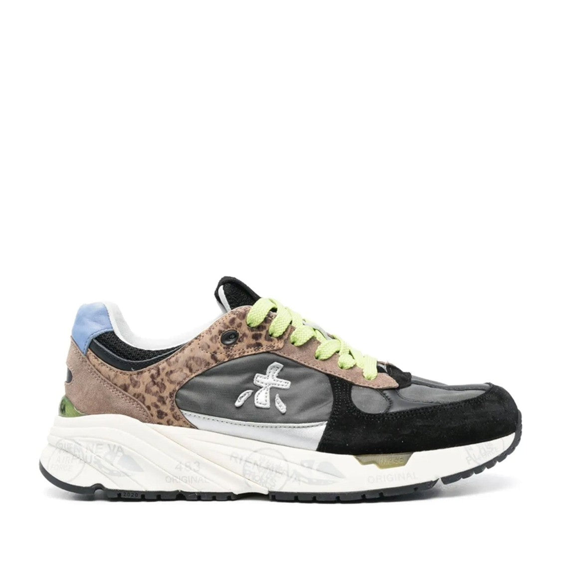 Premiata Multicolor Mased Leather Logo Sneakers