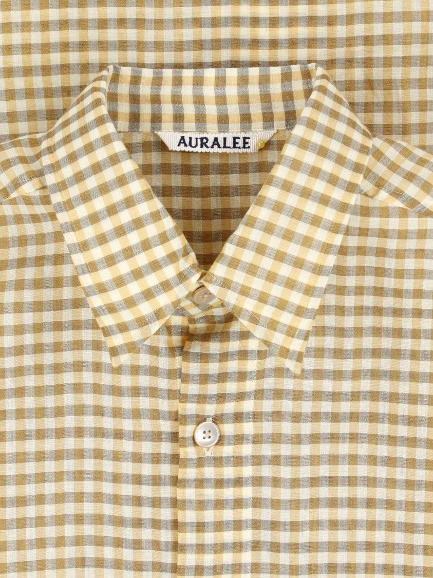 Auralee Beige Check Cotton Shirt