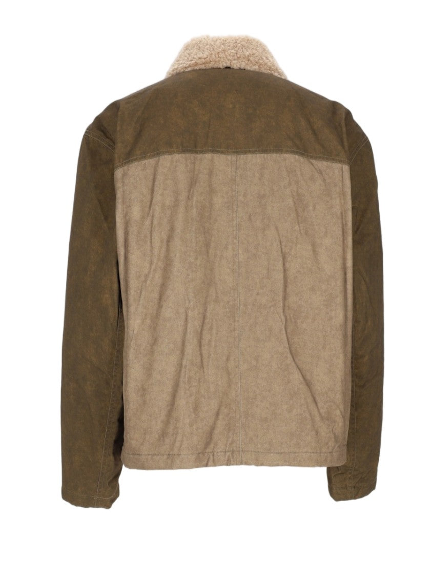 Isabel Marant Patchwork Brown Sports Jacket With Shearling Collar