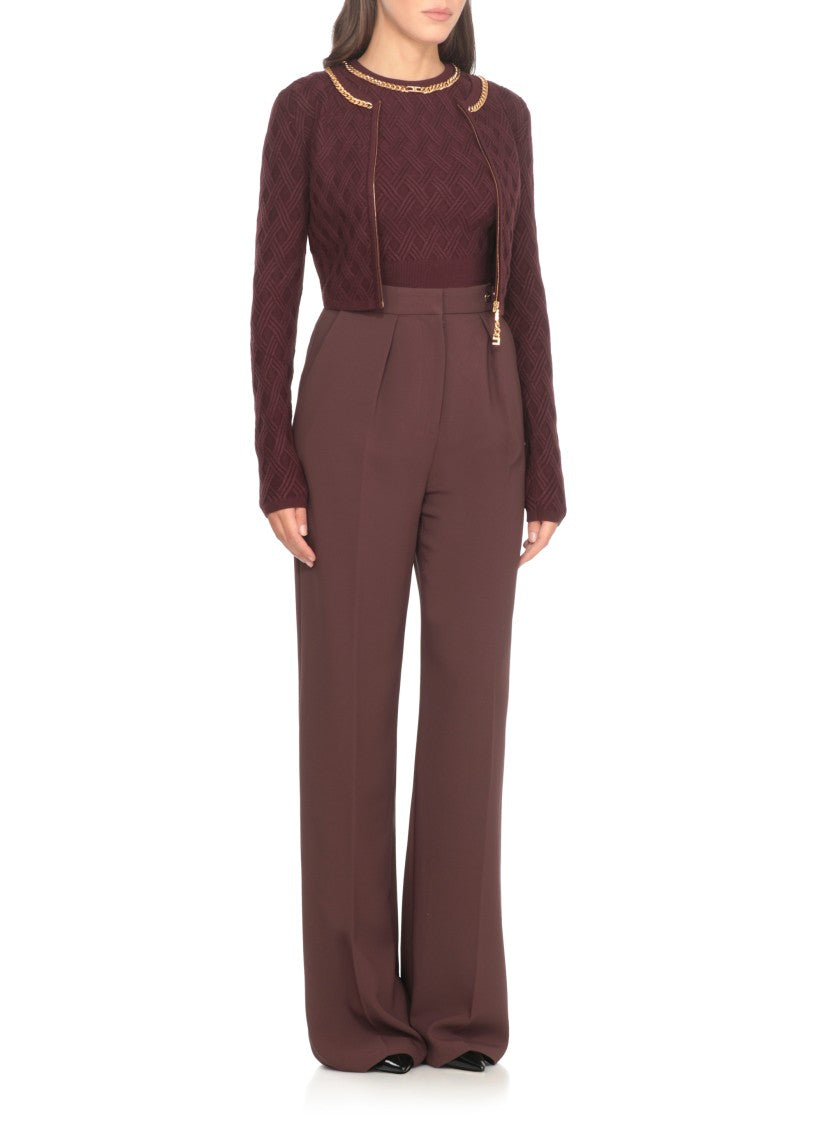 Elisabetta Franchi Textured Geometric Knit Sleeveless Sweater