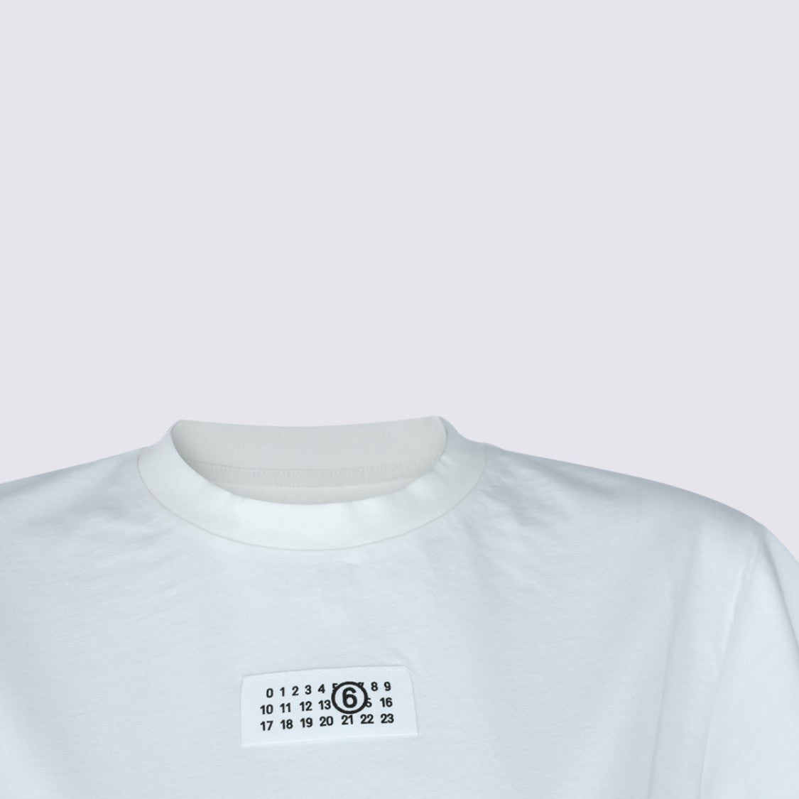 Mm6 By Maison Margiela White Cotton Logo Patch T-Shirt