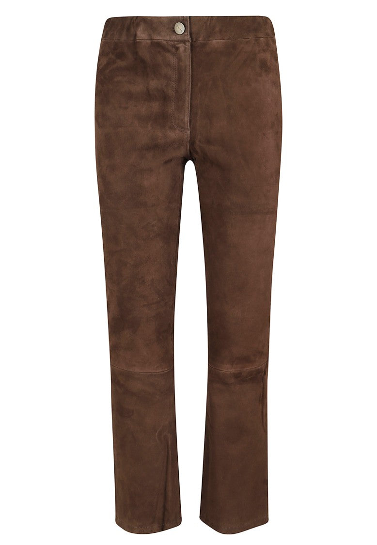 Arma Ankle-Length Stretch Suede Trousers