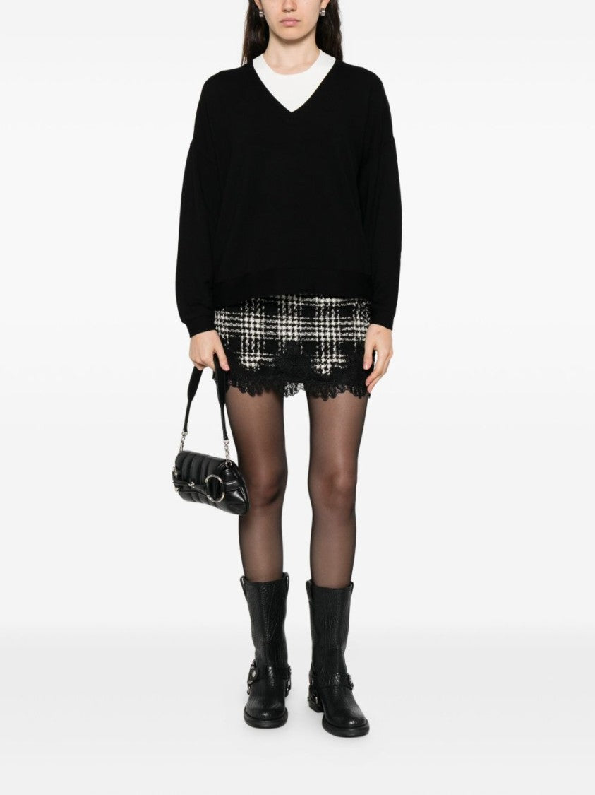 Majestic Filatures Versatile Black V-Neck Sweatshirt