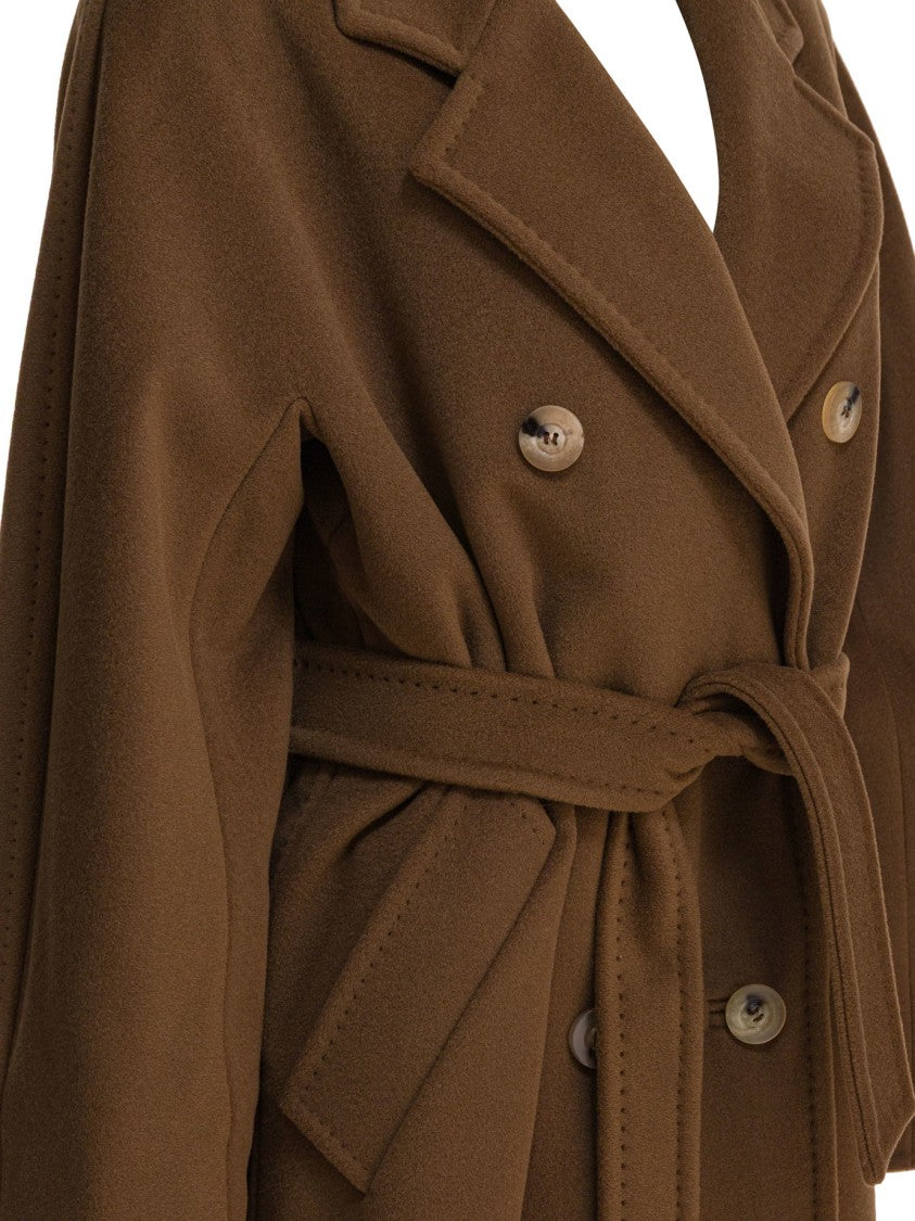 Max Mara Relaxed Fit Brown Wool Beaver And Cashmere Coat
