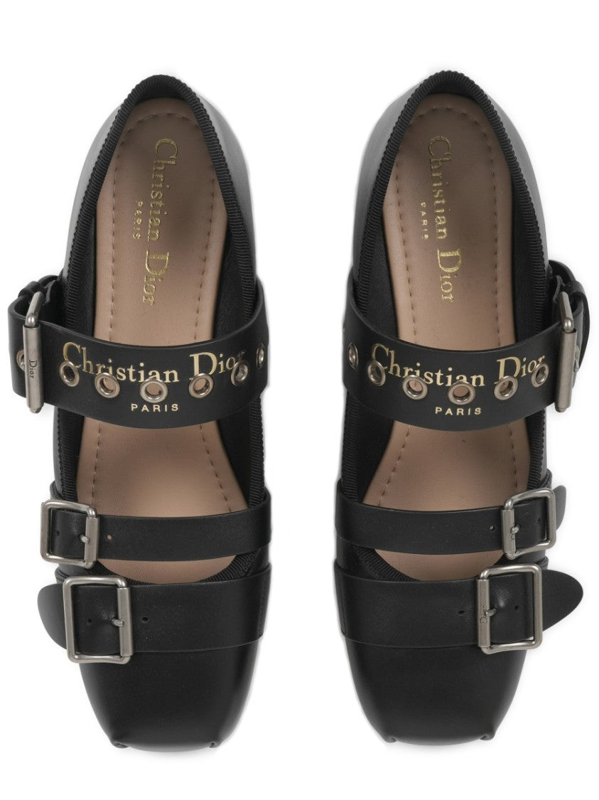 Dior Punk Black Leather Flats