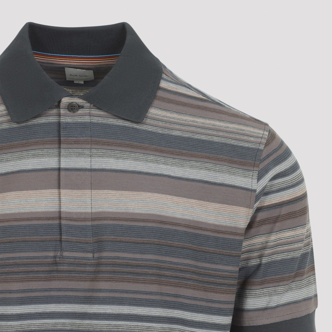 Paul Smith Horizontal Stripe Polo Shirt With Dark Contrast Collar