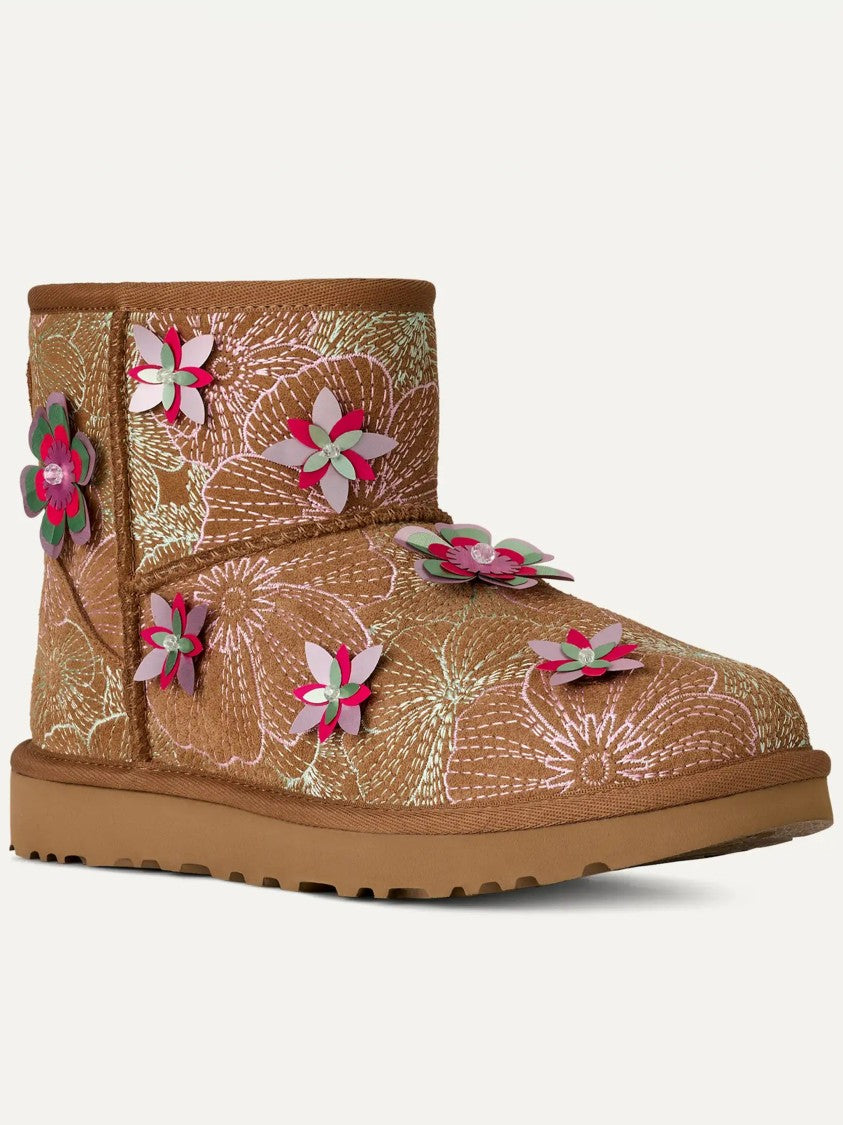 Ugg Brown Classic Mini Meadow Embroidered Boots