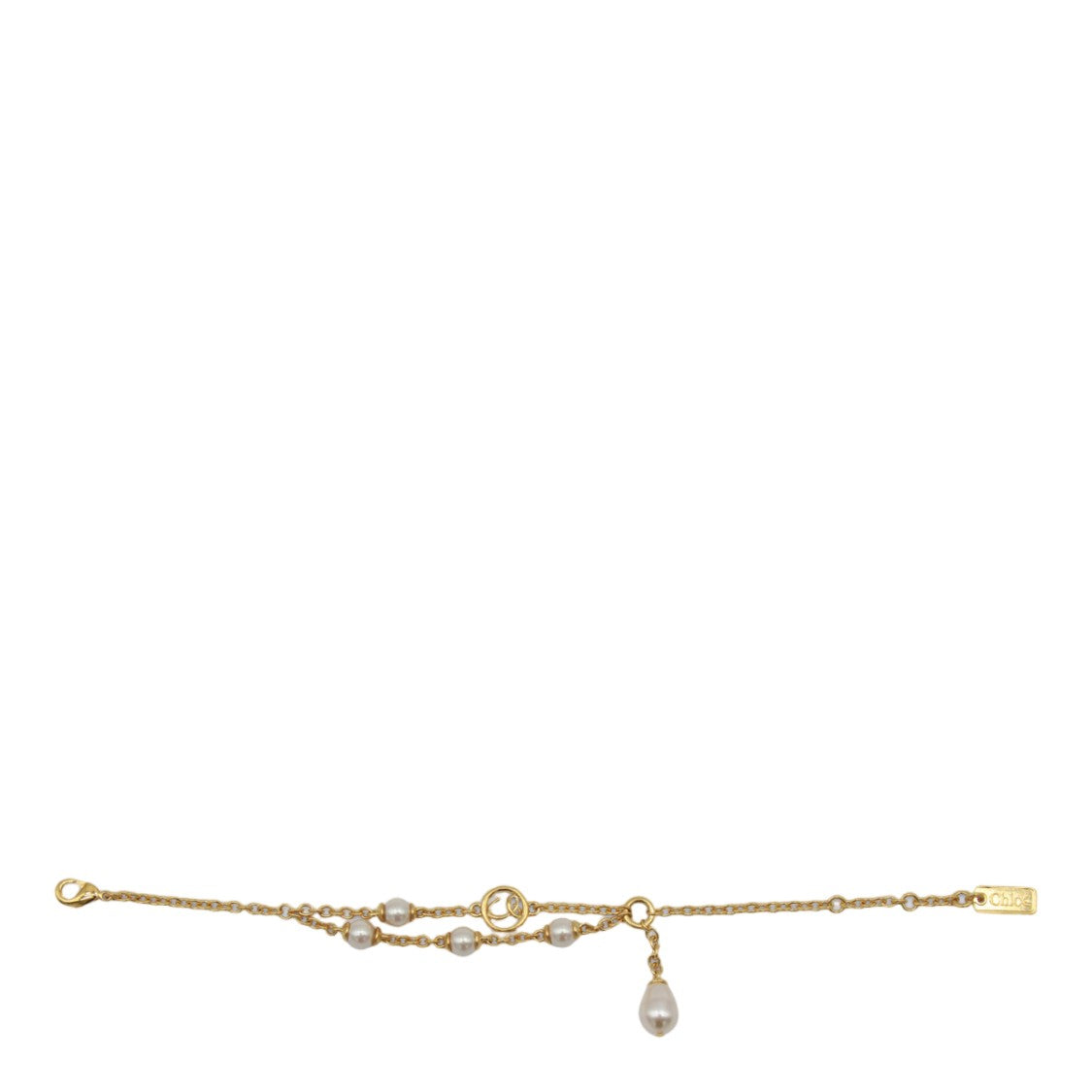 Chloé Gold-Tone Pearl Teardrop Bracelet