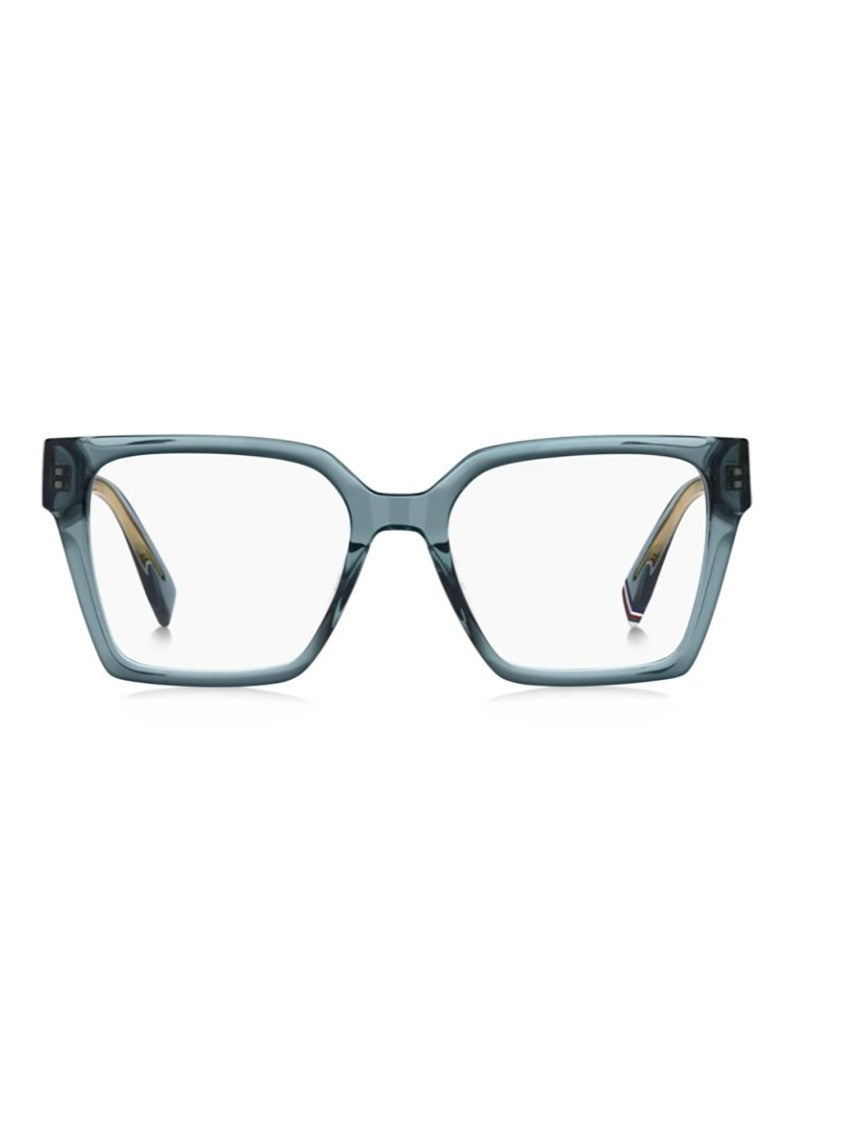 Tommy Hilfiger Translucent Blue Acetate Optical Frames With Gold Accents