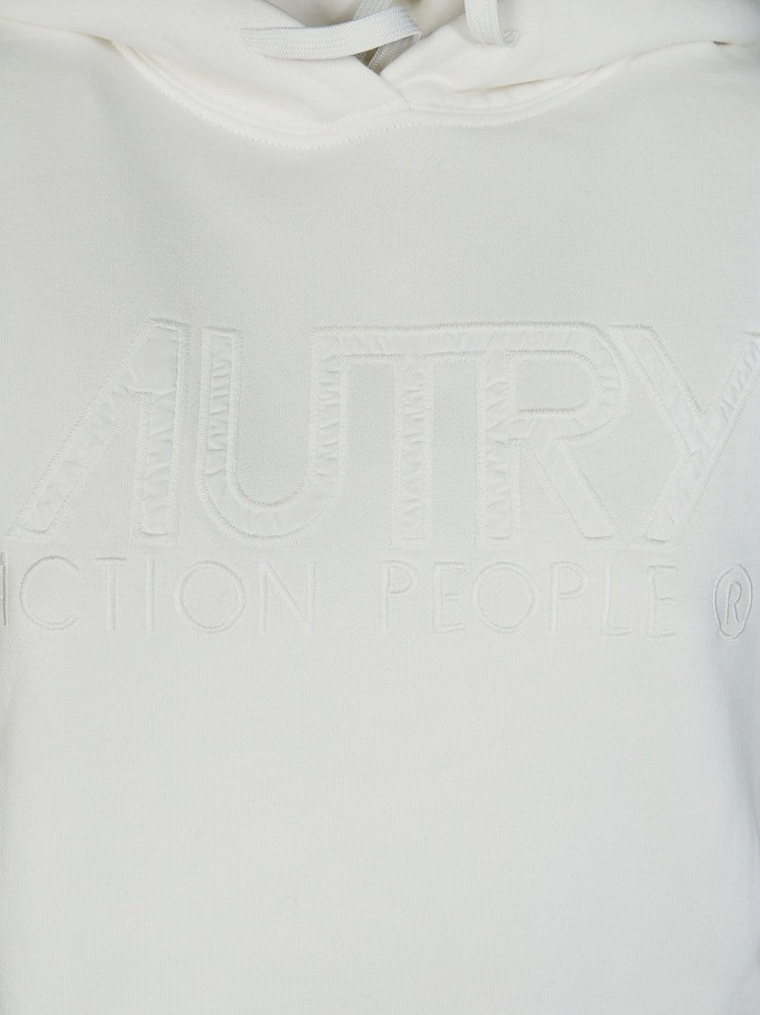 Autry Relaxed Fit White Hoodie With Embossed Branding