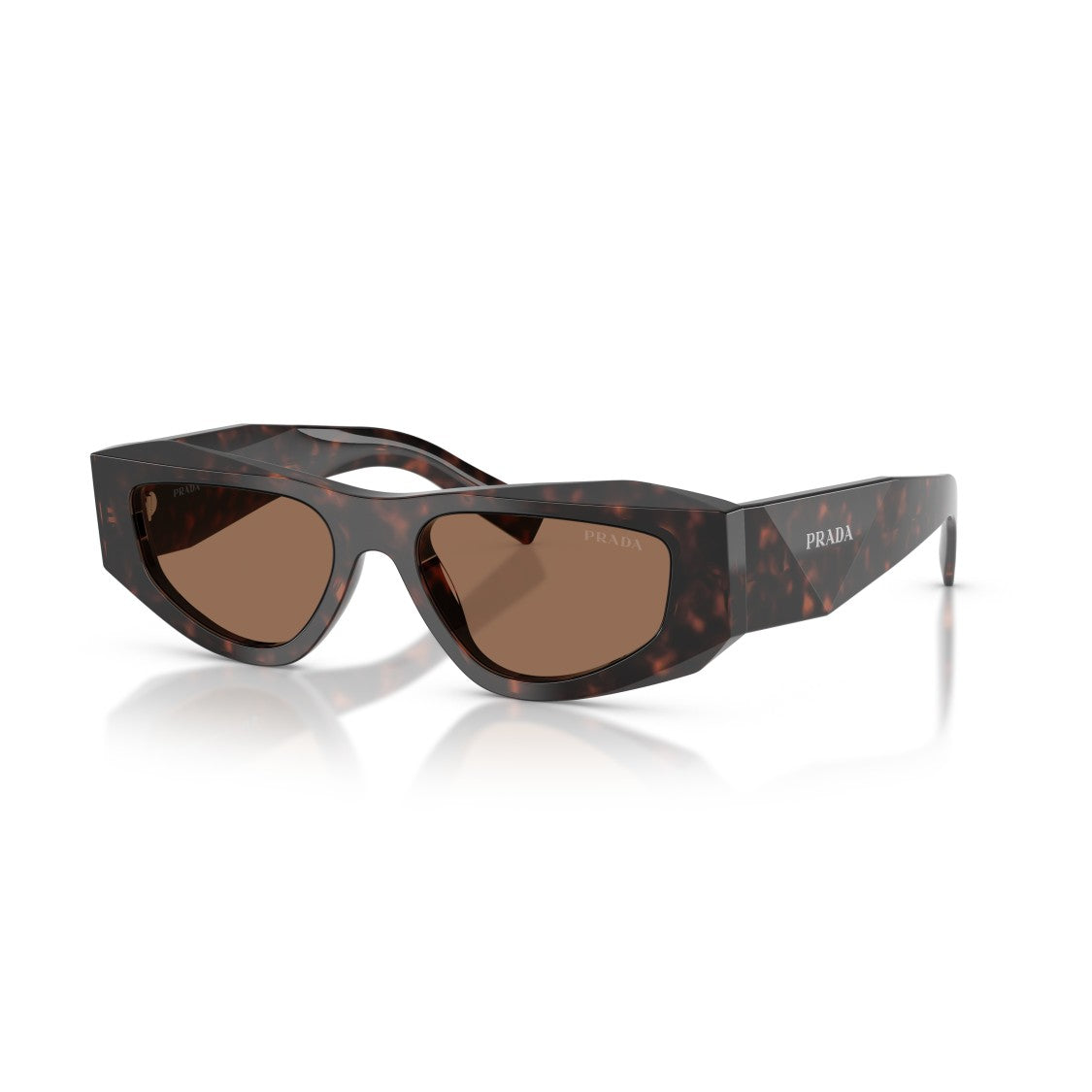 Prada 0Pr B19s Bold Angular Tortoiseshell Sunglasses