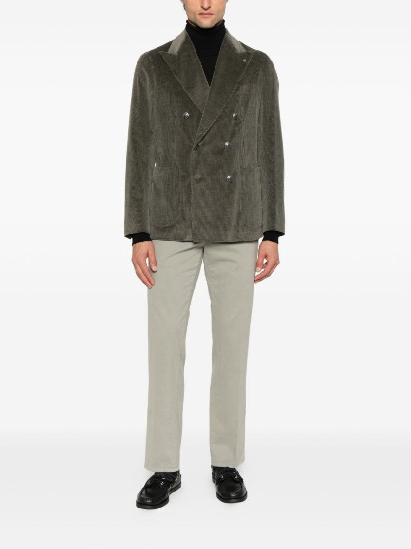 Dondup Tailored Light Green Cotton-Blend Pants