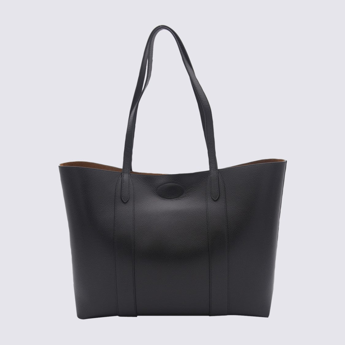 Mulberry Structured Black Tote Bag With Gold-Tone Closure