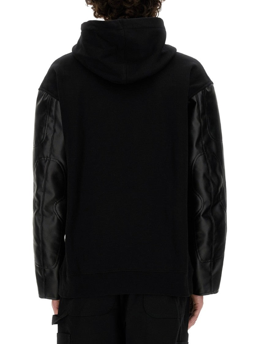 Junya Watanabe Hooded Black Flap Sweatshirt